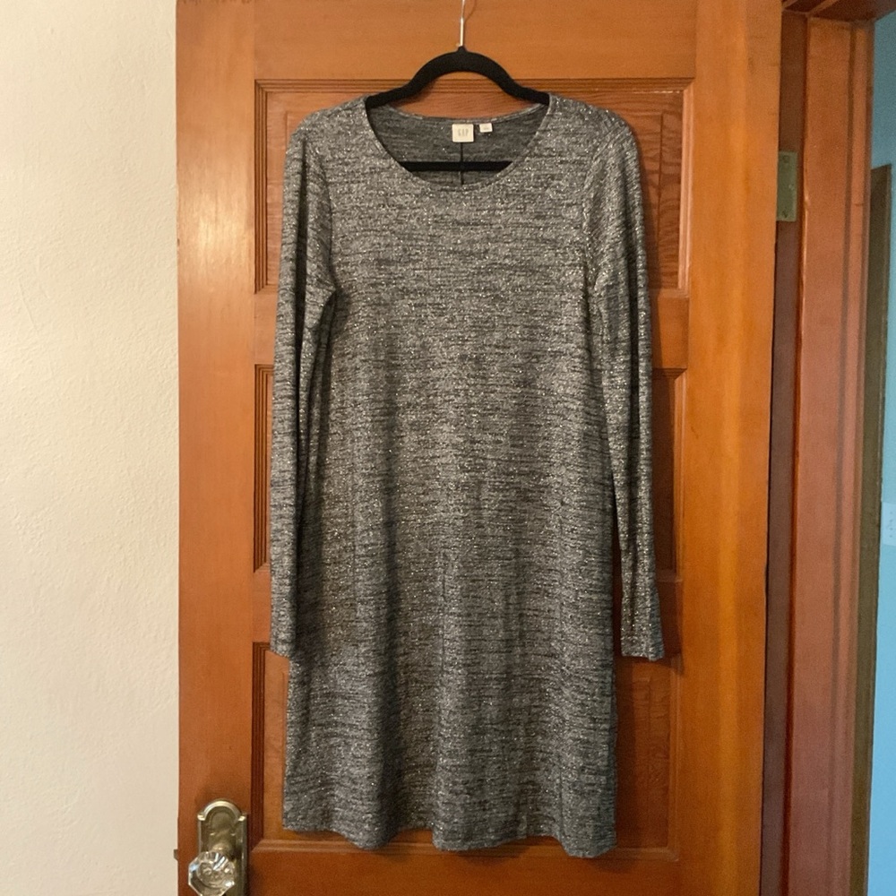 GAP Heather Gray Long Sleeve Dress